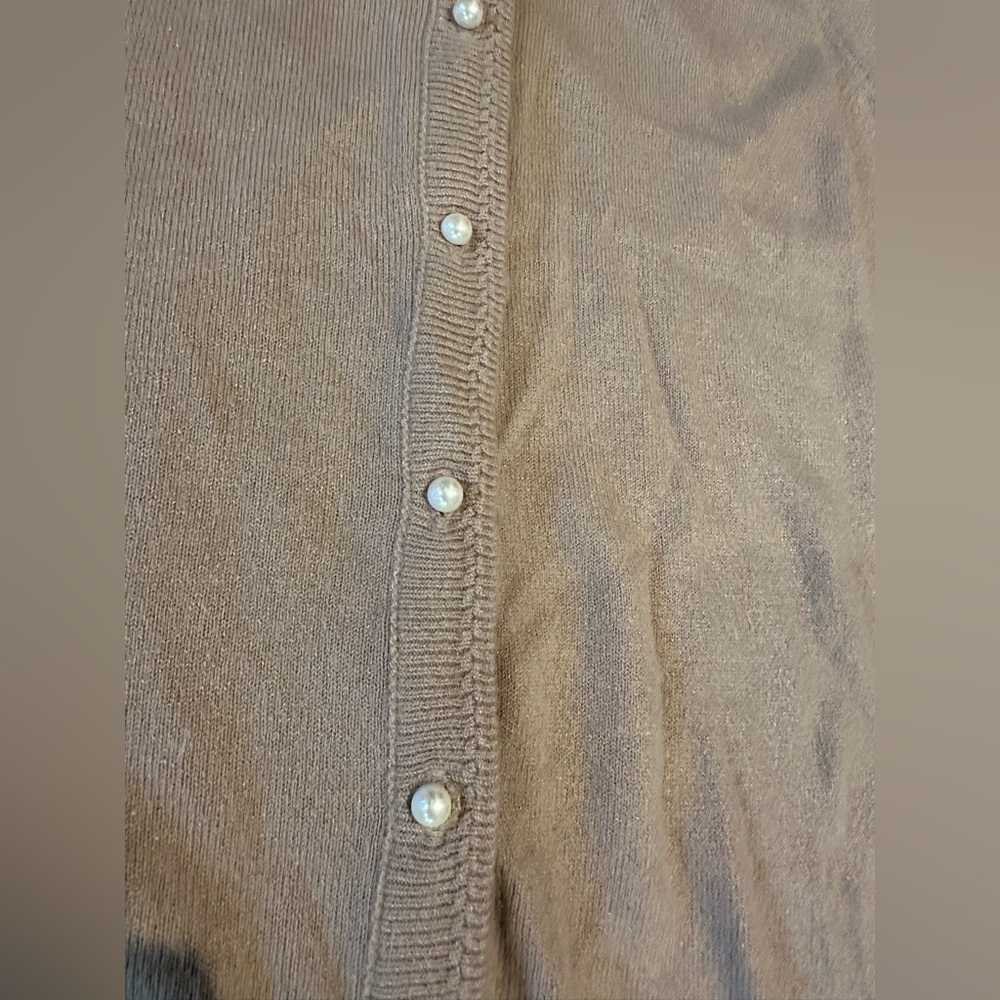 1980s DUVET Large Sweater Vintage Button-up Beige 100% Acrylic - Picture 9 of 12
